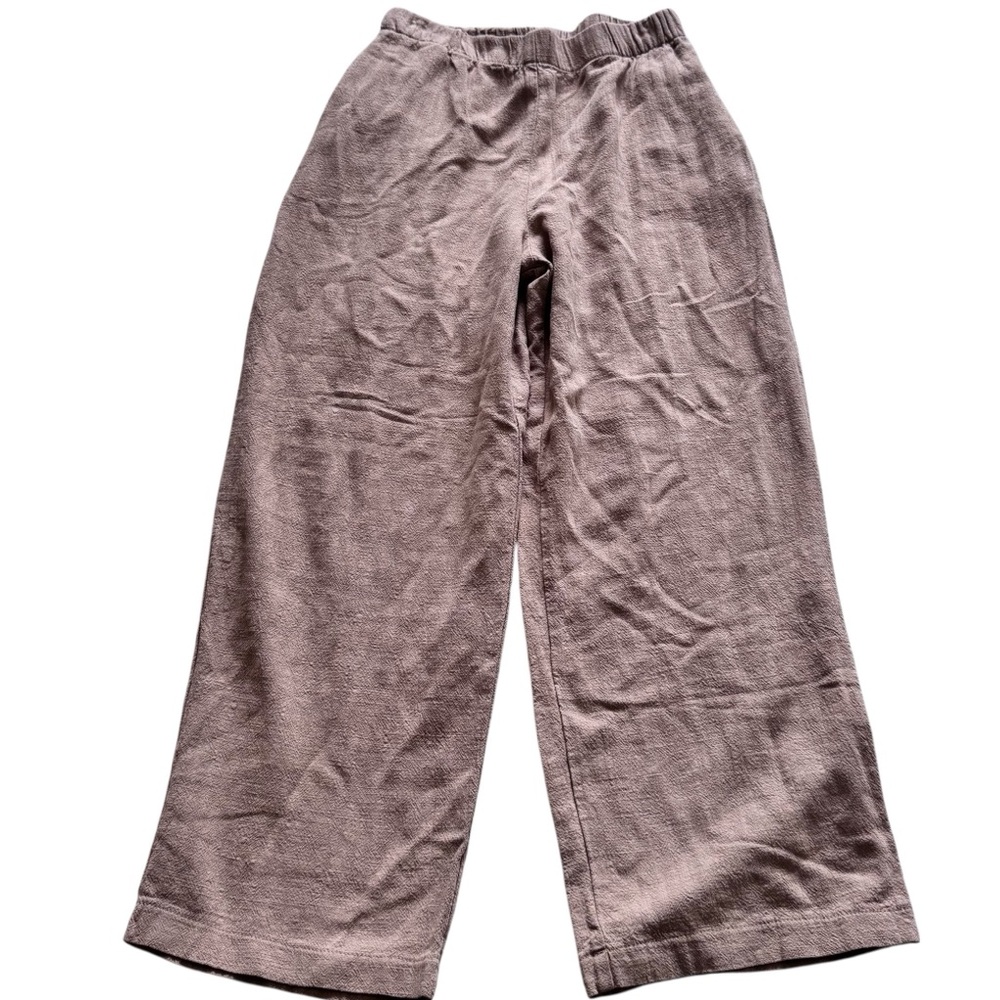 Hayes Linen Blend  Wide-Leg Pull-On Pants | Elastic Waist | Medium Petite